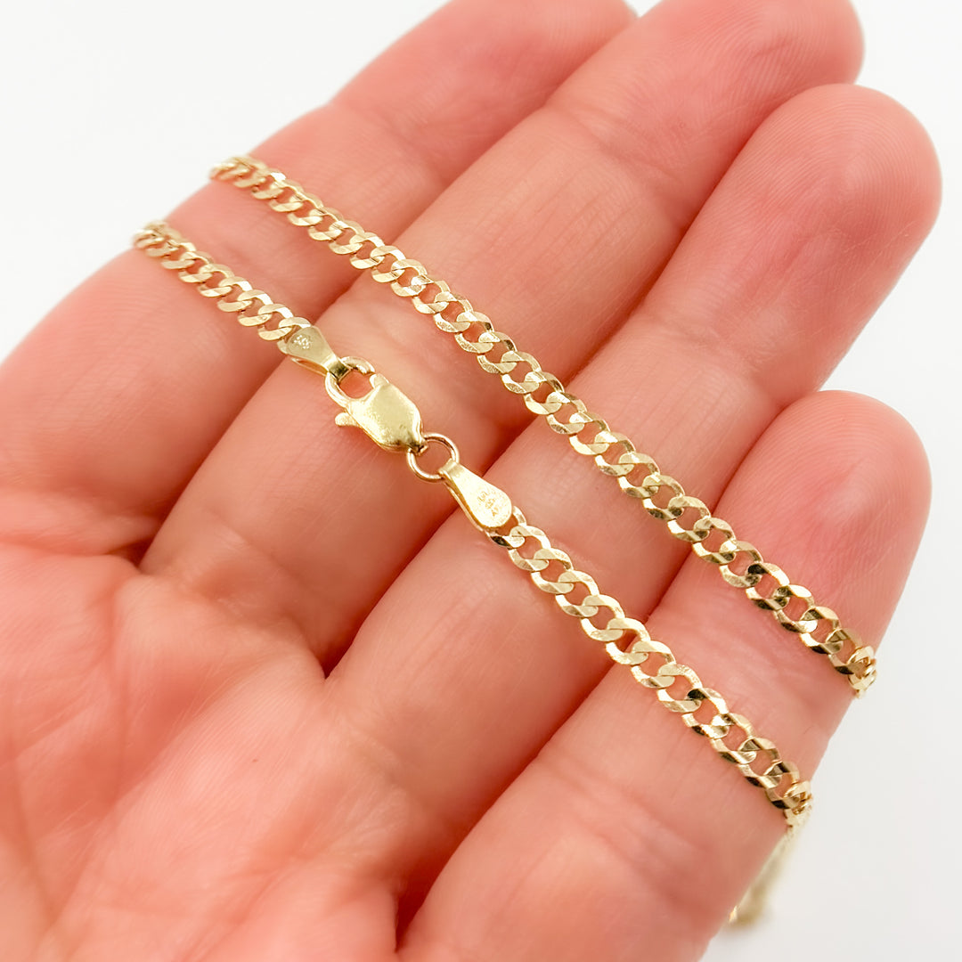 060R13FG1T2A9L001. 14K Solid Gold Cuban Curb Chain