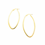 Load image into Gallery viewer, GER53. 14K Solid Gold Oval Shape Hollow Hoop Earrings