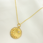 Load image into Gallery viewer, 14K Solid Gold with Diamonds Circle Charm. GDP267
