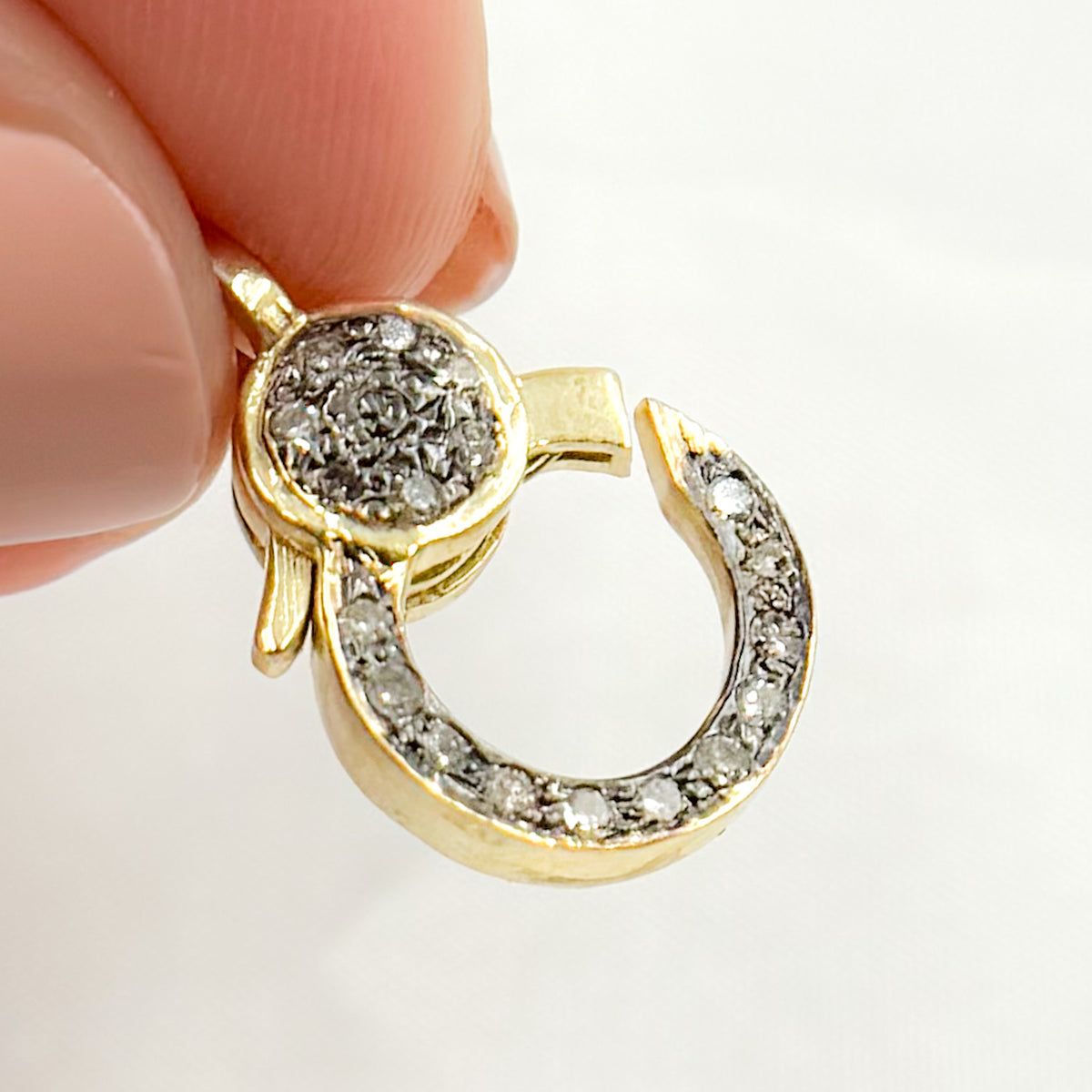 Diamond Sterling Silver Round Trigger Clasp