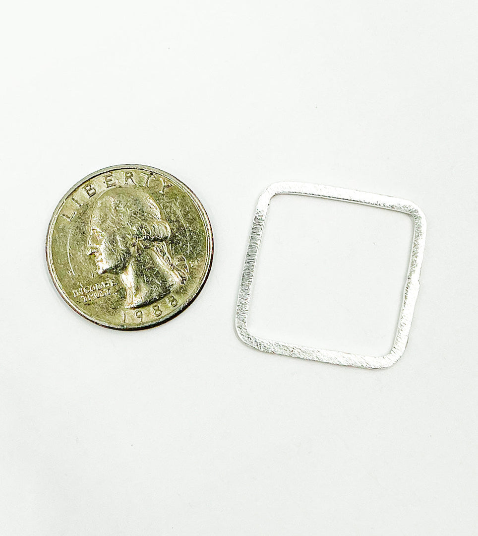 925 Sterling Silver Square Shape 25x25mm. SS2