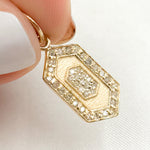 Load image into Gallery viewer, GDP120. 14K Solid Gold Diamond Hexagon Charm
