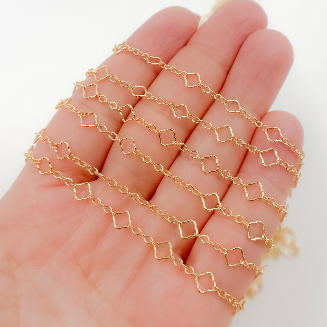 V251GF. Gold Filled Clover Link Chain