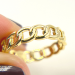 Load image into Gallery viewer, 14K Solid Yellow Gold Chain Link Ring. RAZ01411
