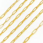 Load image into Gallery viewer, Gold Plated Matt 925 Sterling Flat Paperclip Link Chain. V11GPM
