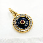 Load image into Gallery viewer, DC020A. Diamond Sterling Silver Round Enamel Charm with Gemstone
