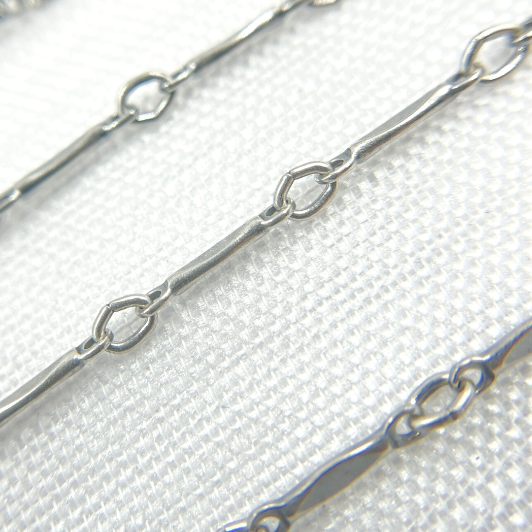 568OX. Oxidized Sterling Silver Dapped Bar Chain