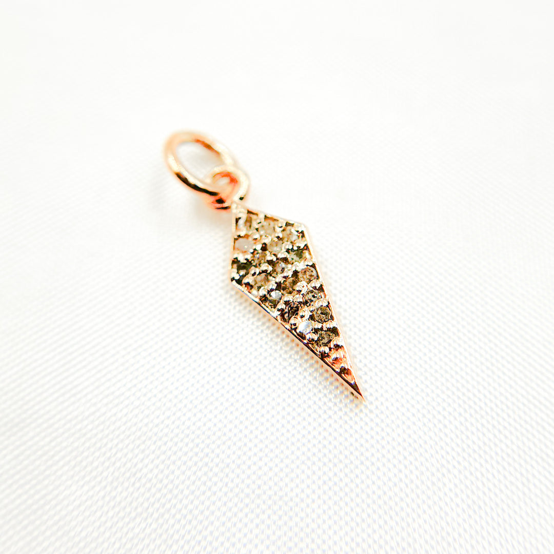 DC702. Diamond Sterling Silver Mini Arrow Head Charm