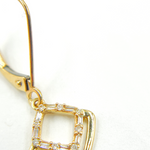 Load image into Gallery viewer, 14K Solid Gold and Diamonds Rhomb Dangle Earrings. EFC51728
