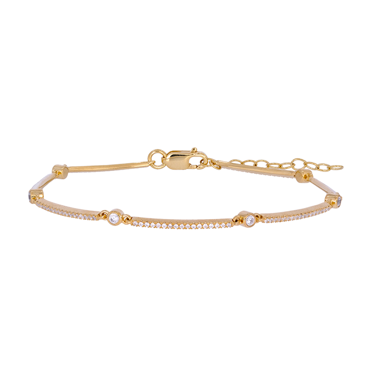 14k Rose Gold Diamond Fancy Bars Bracelet