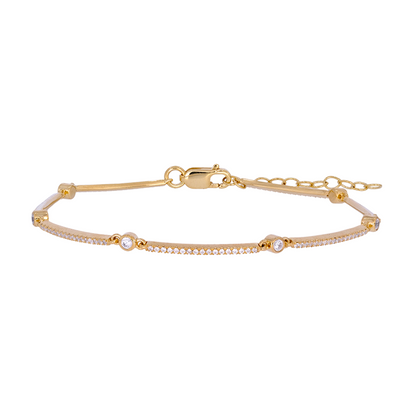 14k Rose Gold Diamond Fancy Bars Bracelet