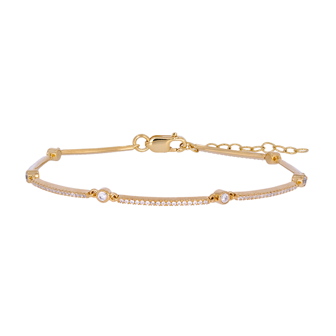 14k Rose Gold Diamond Fancy Bars Bracelet