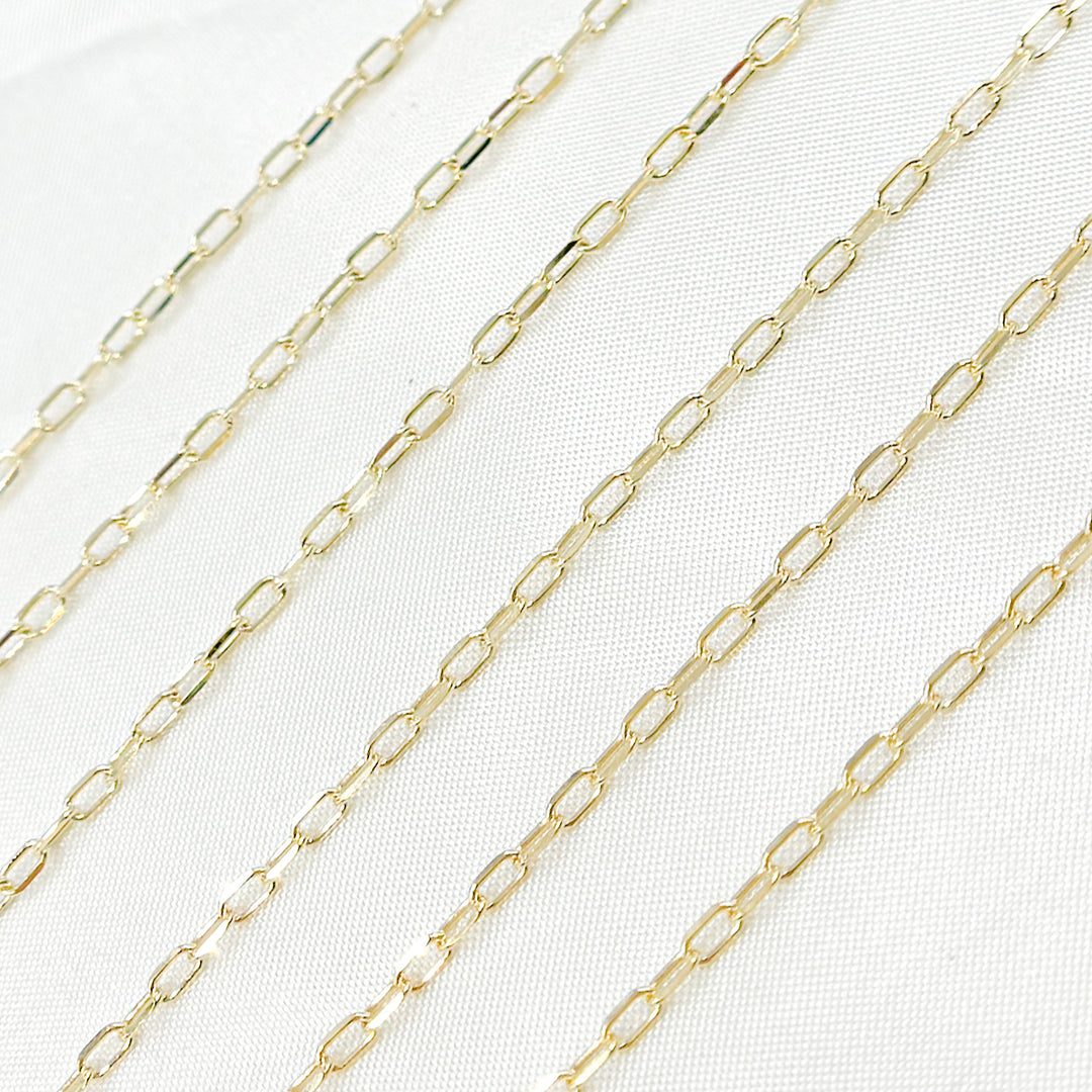 050FLCL2T5BYFT. 14K Solid Yellow Gold Diamond Cut Chain