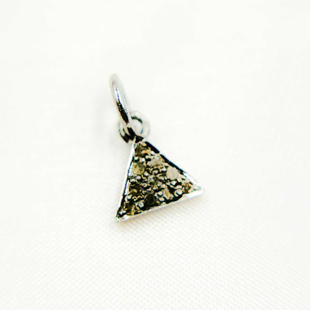 DC256. Diamond Sterling Silver Triangle Mini Charm