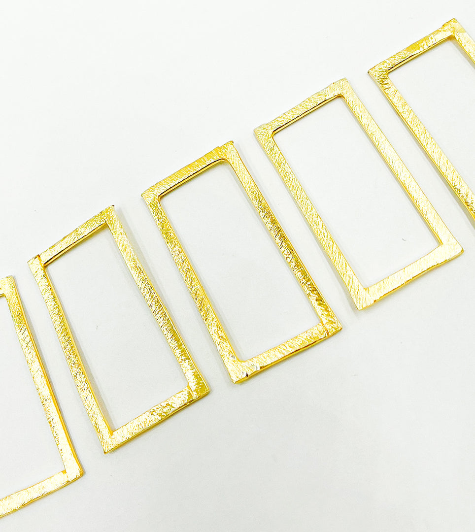 Gold Plated 925 Sterling Silver Rectangular Shape. RS2