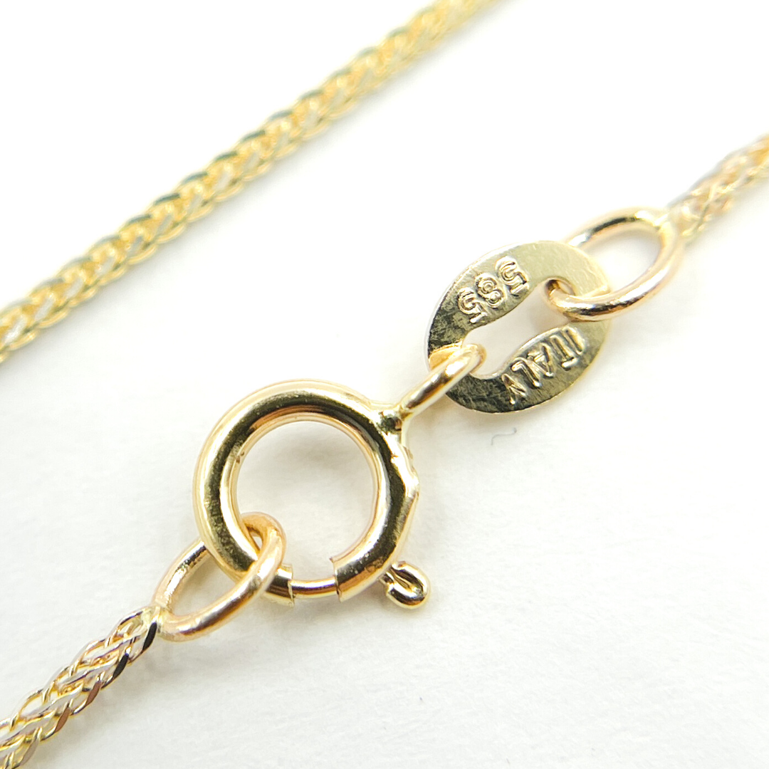 14K Solid Gold Wheat Necklace. 174