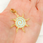 Load image into Gallery viewer, DP378A. Diamond Sterling Silver Sun Enamel Pendant
