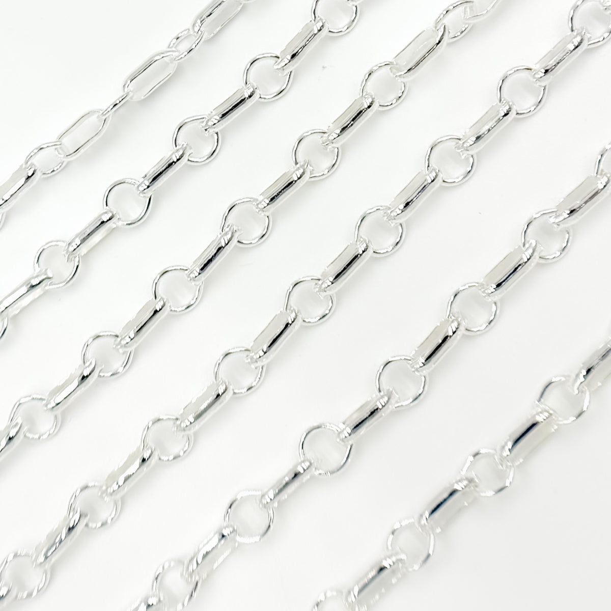 Shop Now Sterling Silver Oval and Circle Links Cable Chain