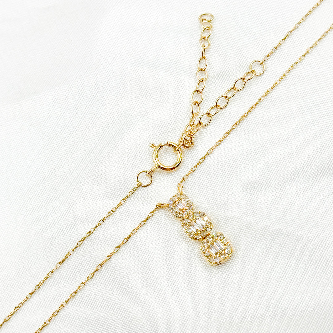 14K Solid Gold Diamond Necklace. NFD70902