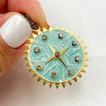 Load image into Gallery viewer, DP746A. Diamond Sterling Silver Round Star Enamel Pendant
