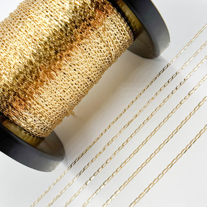 Buy 14K Solid Yellow Gold Flat Open Curb Chain