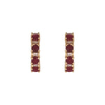 Load image into Gallery viewer, EHC57440. 14K Solid Gold Diamonds and Gemstone Hoops