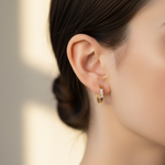 Load image into Gallery viewer, EHD56010. 14K Solid Gold Diamond Hoop Earrings