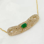 Load image into Gallery viewer, 14K Solid Gold Diamond and Gemstone Necklace. NFM71184
