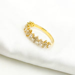 Load image into Gallery viewer, 14K Solid Yellow Gold Diamond Flower and Baguette Ring. RAF01630
