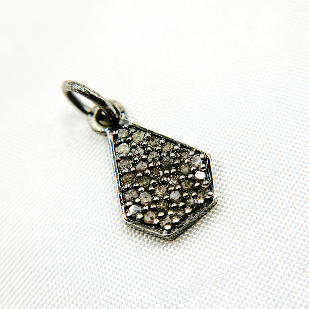 DC1015. Diamond Sterling Silver Drop Charm