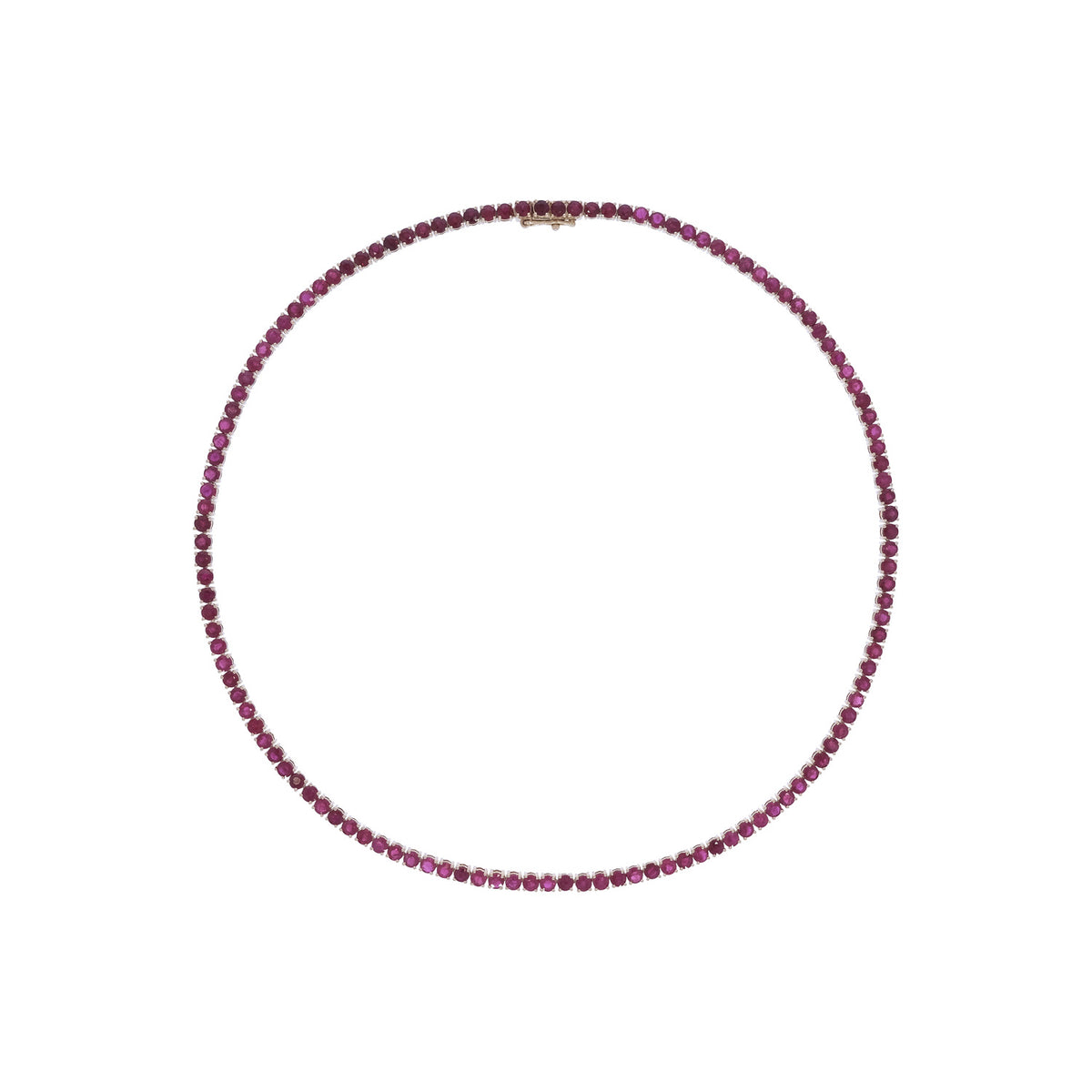 CN97384RU3. 14K Solid Gold Ruby Tennis Necklace