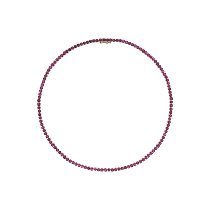 CN97384RU3. 14K Solid Gold Ruby Tennis Necklace