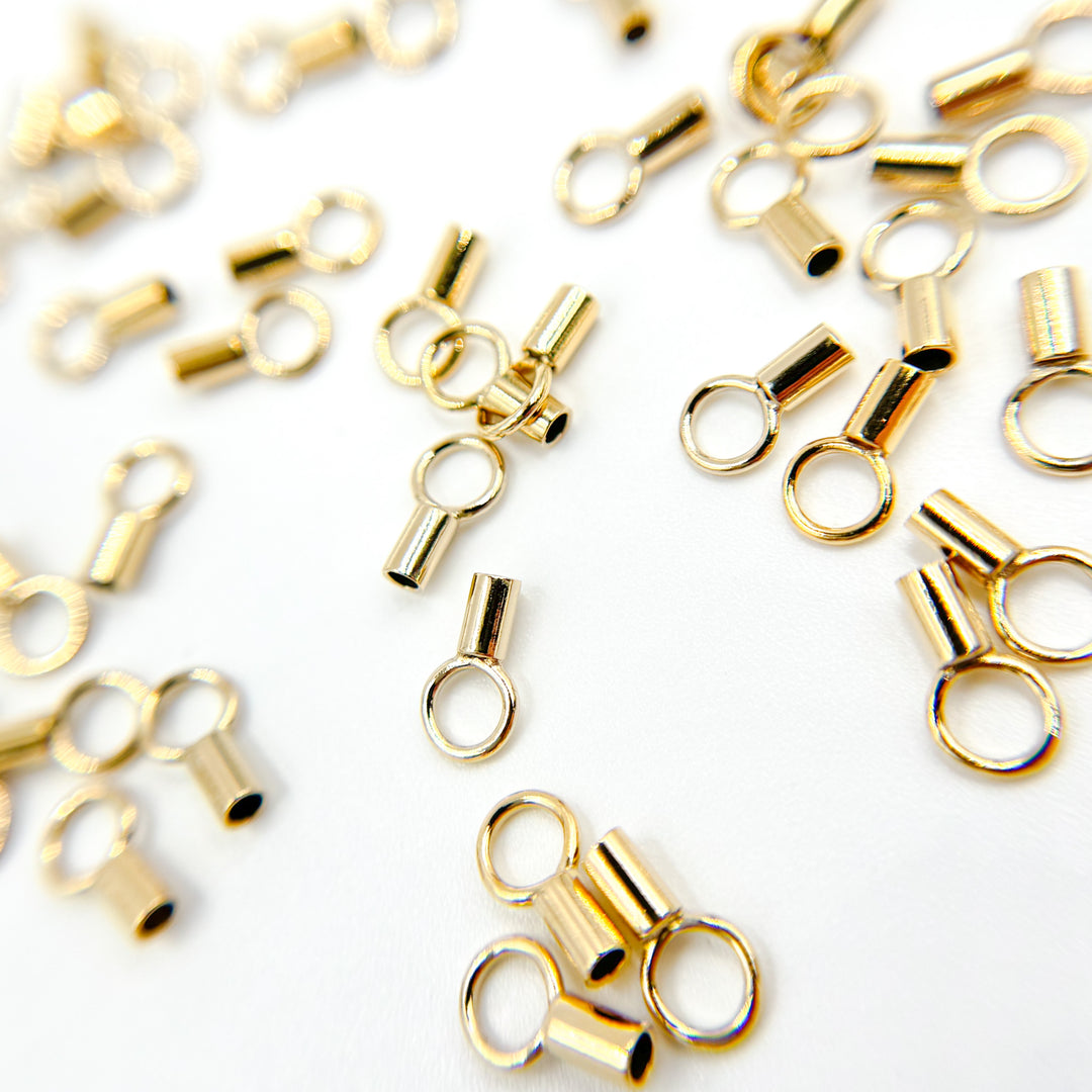 4000771. 1MM Gold Filled Crimp Endcap with Ring