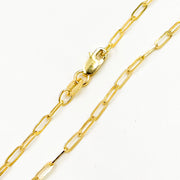 050FVACLL3 Bracelet. 14k Solid Gold Flat Paperclip Bracelet