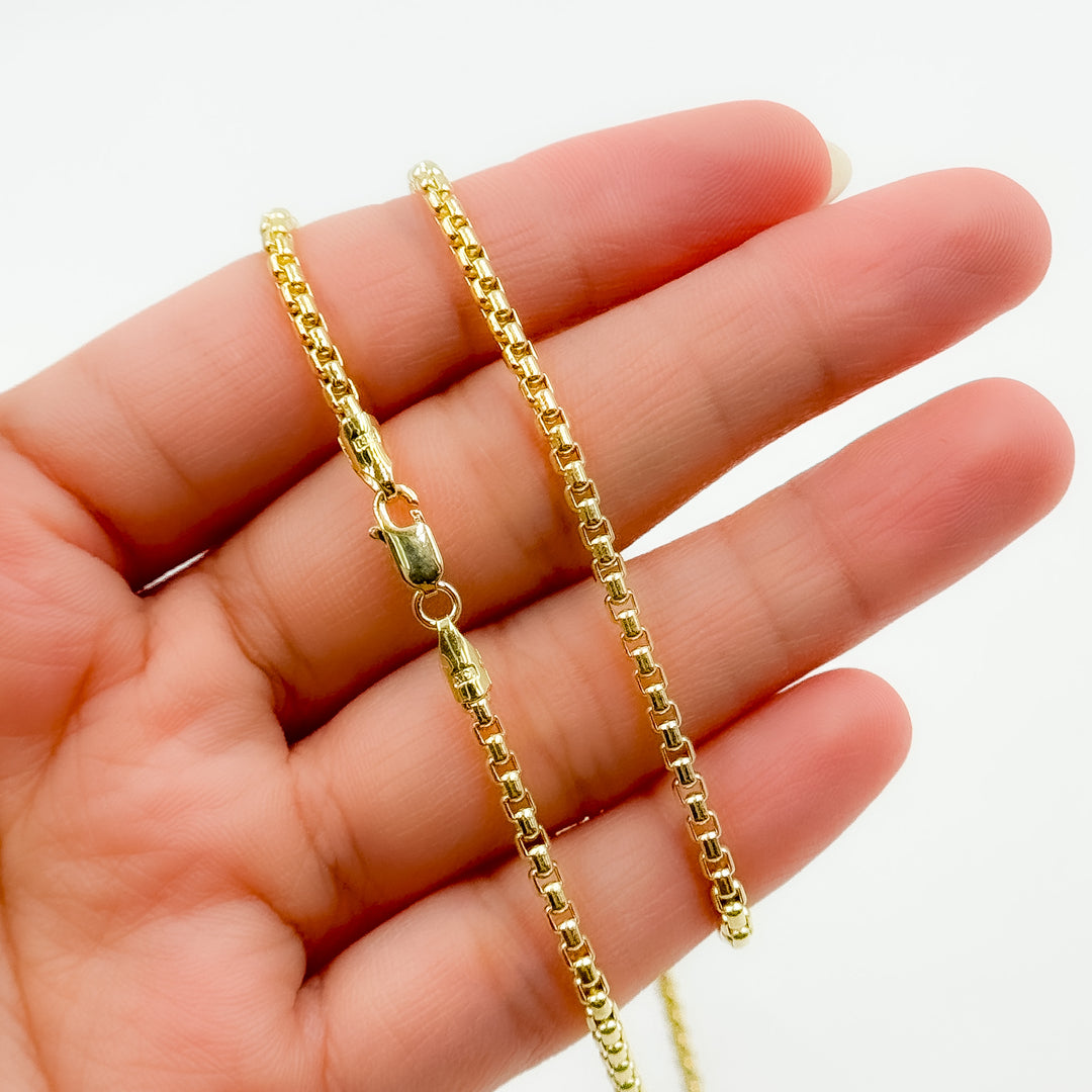 135HVI0934000. 14k Solid Yellow Gold Venetian Box Link Chain
