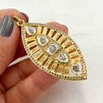 Load image into Gallery viewer, DP204. Diamond &amp; Sterling Silver Leaf Shape Pendant with Polki Diamond
