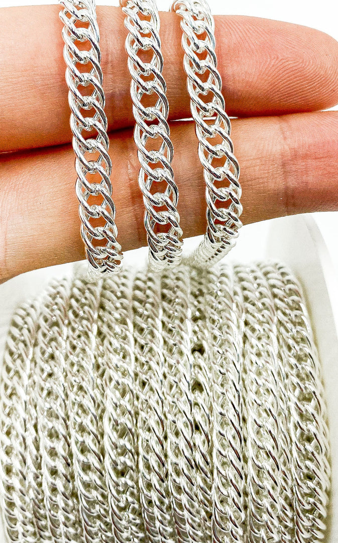 925 Sterling Silver Double Curb Chain. V35SS