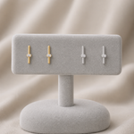 Load image into Gallery viewer, EFA54270. 14K Solid Gold Diamond Bar Studs