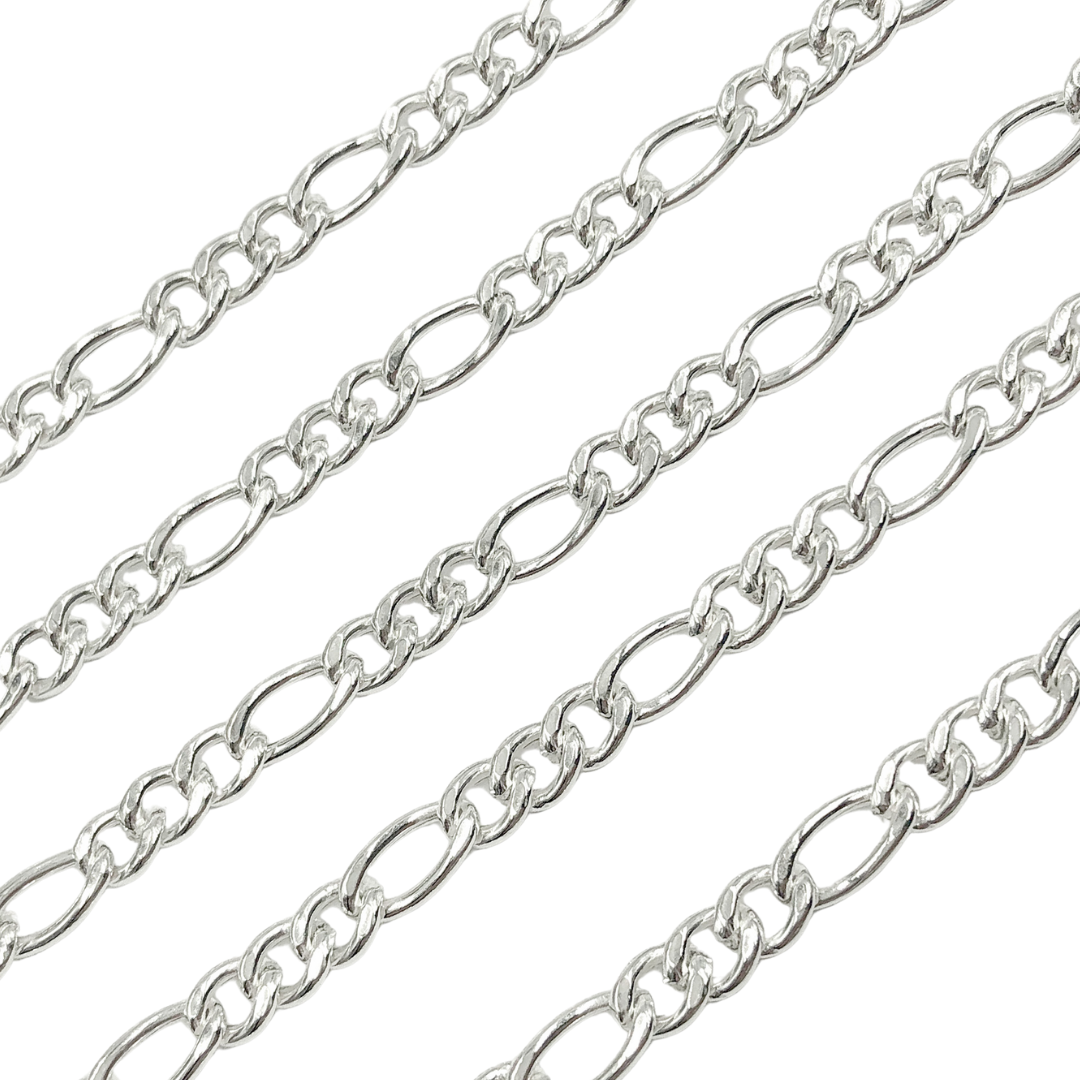 925 Sterling Silver Figaro 10x5mm & 7x5mm Chain. Y61SS