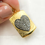 Load image into Gallery viewer, DP172. Diamond Sterling Silver Rectangle Heart Pendant
