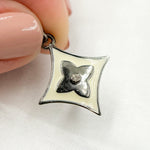 Load image into Gallery viewer, DP777A. Diamond Sterling Silver Diamond Shape Flower Enamel Pendant
