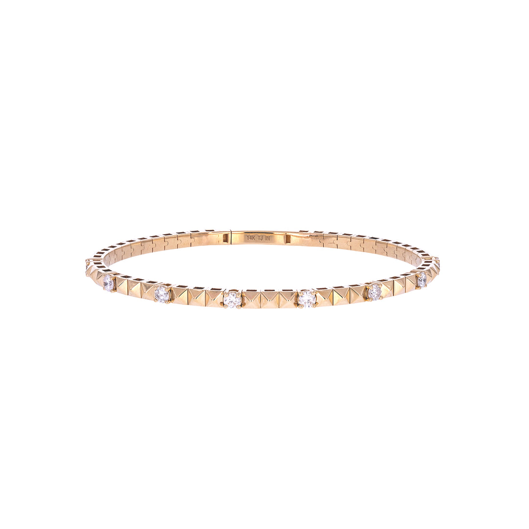 BNJ68603. 14K Solid Yellow Gold Diamond Bangle