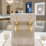 Load image into Gallery viewer, GER129. 14K Solid Gold Twisted Hoop with Texture