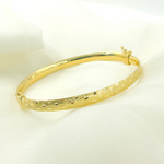 Load image into Gallery viewer, 14K Solid Gold Matte Textured Bangle. Bangle14
