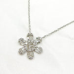 Load image into Gallery viewer, 14K Solid Gold Diamond Flower Shape Necklace. TJ0009
