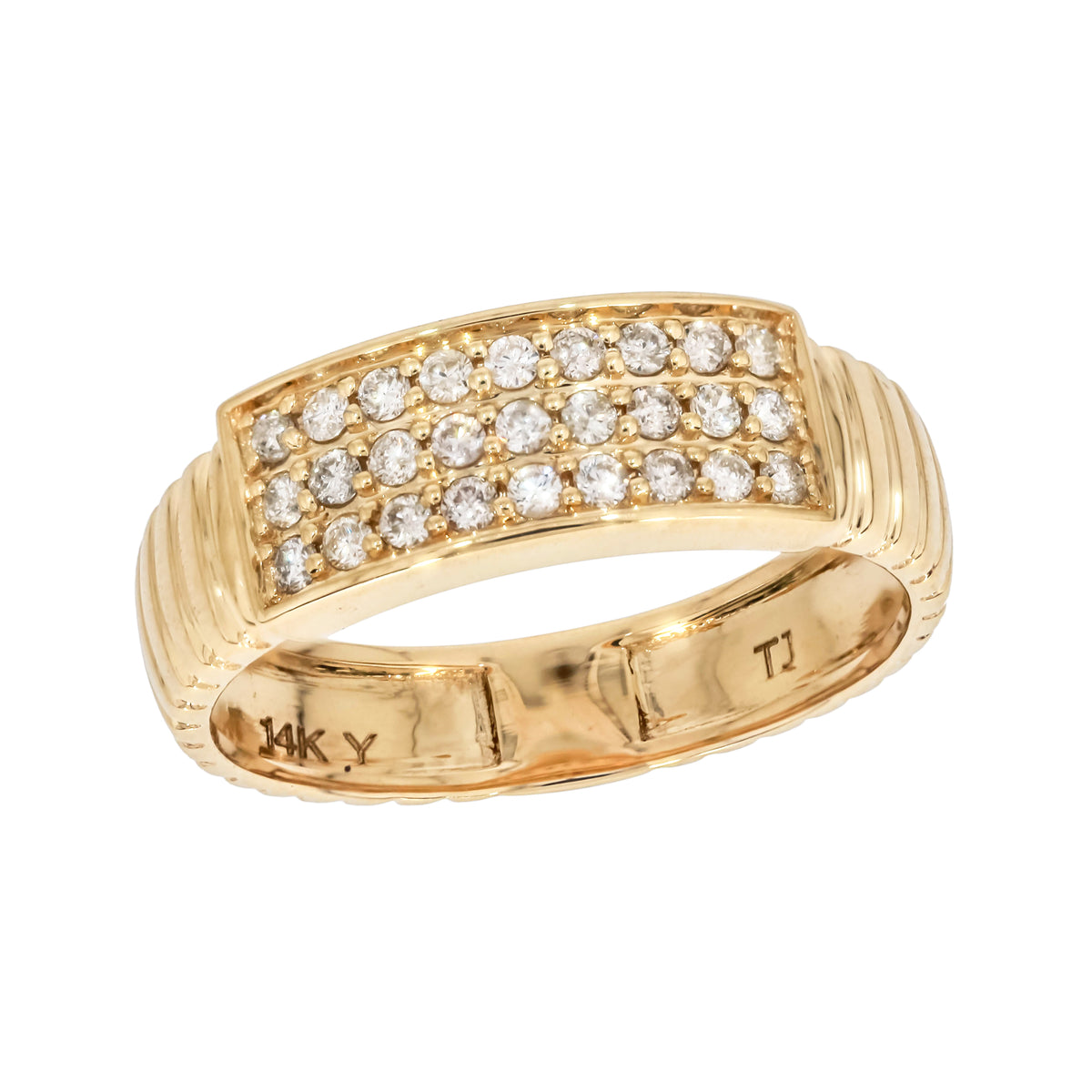 14K Solid Gold Diamond Band Ring