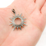 Load image into Gallery viewer, DP271. Diamond Sterling Silver Sun Pendant
