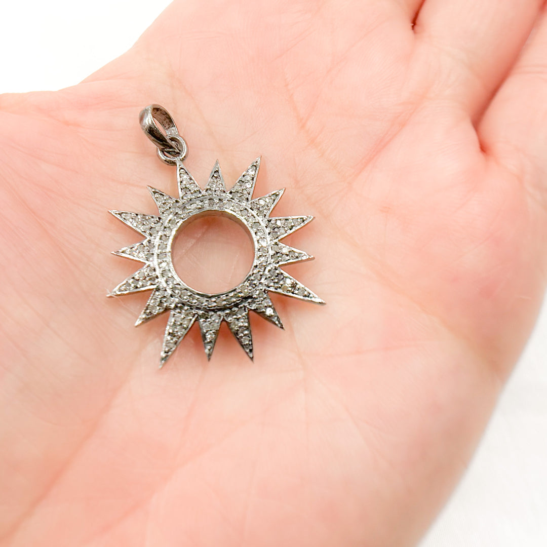 DP271. Diamond Sterling Silver Sun Pendant