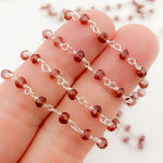 Load image into Gallery viewer, Buy Garnet White Sterling Silver Wire Chain
