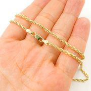 14K Solid Gold Rope Necklace